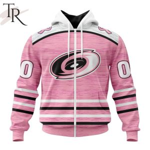 Personalized NHL Carolina Hurricanes Special Pink Fight Breast Cancer Design Hoodie