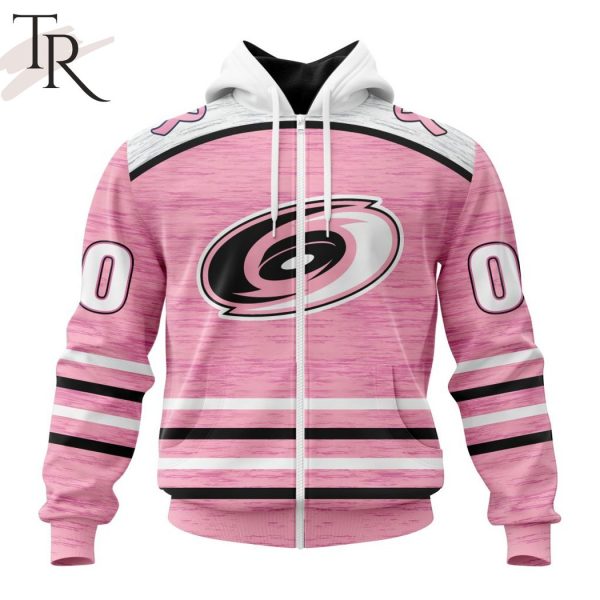 Personalized NHL Carolina Hurricanes Special Pink Fight Breast Cancer Design Hoodie