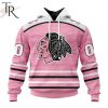 Personalized NHL Carolina Hurricanes Special Pink Fight Breast Cancer Design Hoodie