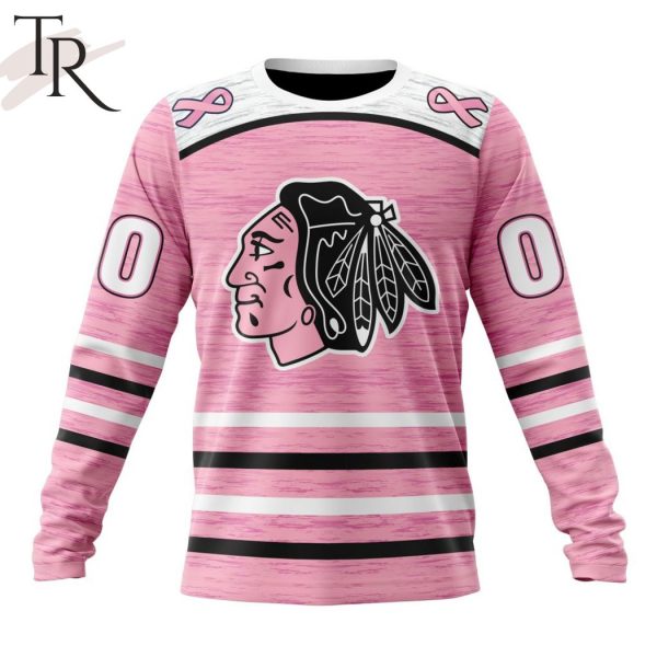 Personalized NHL Chicago Blackhawks Special Pink Fight Breast Cancer Design Hoodie