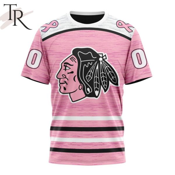 Personalized NHL Chicago Blackhawks Special Pink Fight Breast Cancer Design Hoodie