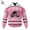 Personalized NHL Columbus Blue Jackets Special Pink Fight Breast Cancer Design Hoodie