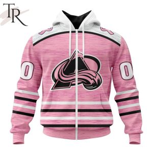 Personalized NHL Colorado Avalanche Special Pink Fight Breast Cancer Design Hoodie
