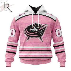 Personalized NHL Columbus Blue Jackets Special Pink Fight Breast Cancer Design Hoodie