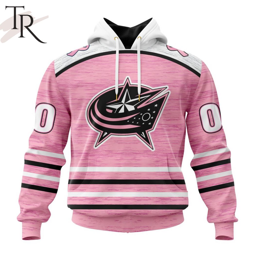 Personalized NHL Columbus Blue Jackets Crewneck Sweatshirt Special Pink  October Fight Breast Cancer Gift For Man
