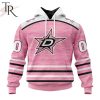 Personalized NHL Detroit Red Wings Special Pink Fight Breast Cancer Design Hoodie