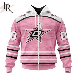 Personalized NHL Dallas Stars Special Pink Fight Breast Cancer Design Hoodie