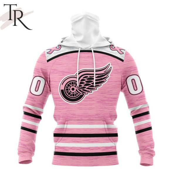 Personalized NHL Detroit Red Wings Special Pink Fight Breast Cancer Design Hoodie