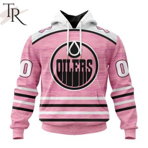 Personalized NHL Edmonton Oilers Special Pink Fight Breast Cancer Design Hoodie