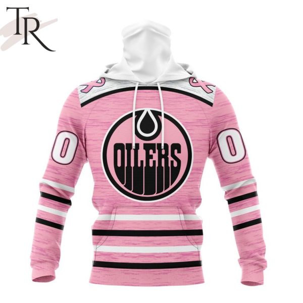 Personalized NHL Edmonton Oilers Special Pink Fight Breast Cancer Design Hoodie