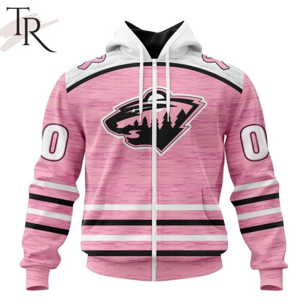 Personalized NHL Minnesota Wild Special Pink Fight Breast Cancer Design Hoodie