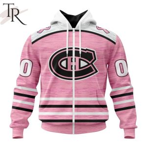 Personalized NHL Montreal Canadiens Special Pink Fight Breast Cancer Design Hoodie