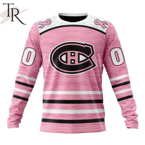 Personalized NHL Montreal Canadiens Special Pink Fight Breast Cancer Design Hoodie