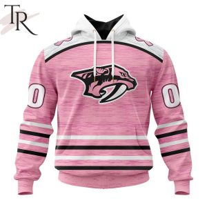 Personalized NHL Nashville Predators Special Pink Fight Breast Cancer Design Hoodie