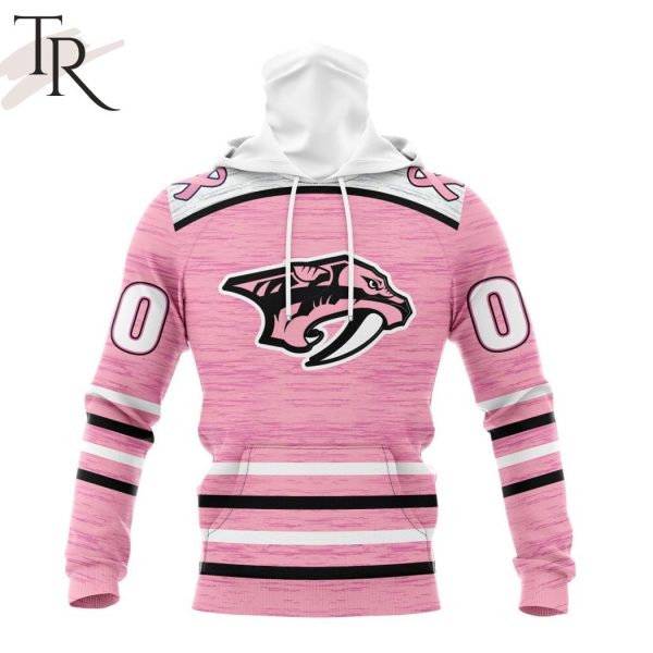 Personalized NHL Nashville Predators Special Pink Fight Breast Cancer Design Hoodie