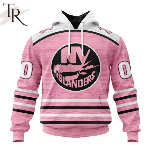 Personalized NHL New York Islanders Special Pink Fight Breast Cancer Design Hoodie