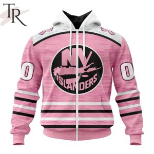 Personalized NHL New York Islanders Special Pink Fight Breast Cancer Design Hoodie