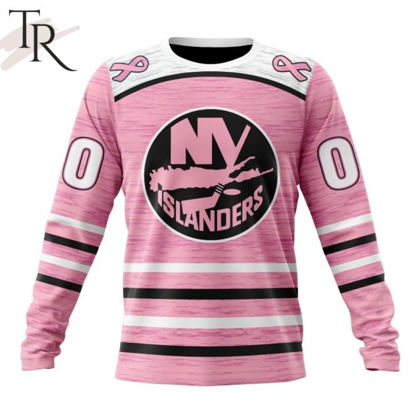 Personalized NHL New York Islanders Special Pink Fight Breast Cancer Design Hoodie