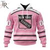 Personalized NHL New York Islanders Special Pink Fight Breast Cancer Design Hoodie