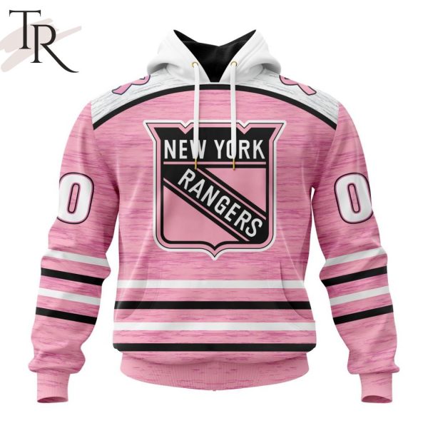 Personalized NHL New York Rangers Special Pink Fight Breast Cancer Design Hoodie