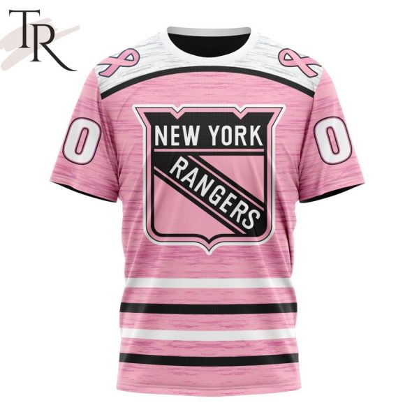 Personalized NHL New York Rangers Special Pink Fight Breast Cancer Design Hoodie