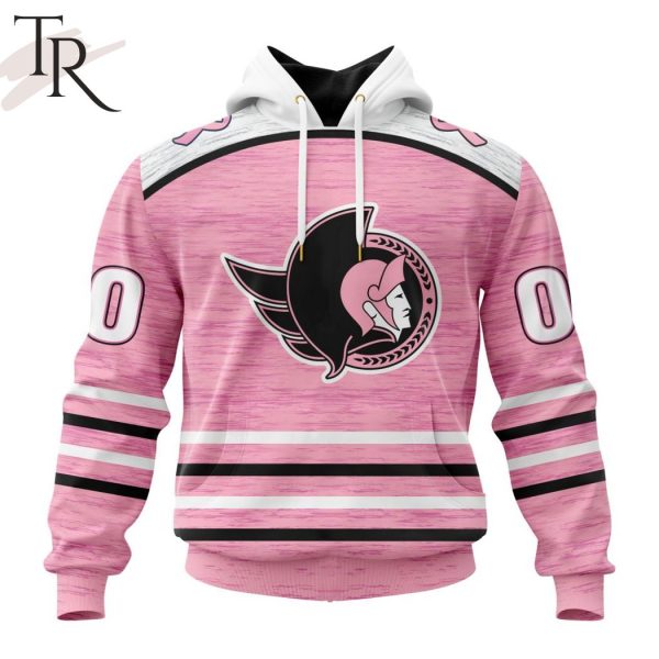 Personalized NHL Ottawa Senators Special Pink Fight Breast Cancer Design Hoodie