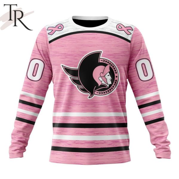 Personalized NHL Ottawa Senators Special Pink Fight Breast Cancer Design Hoodie