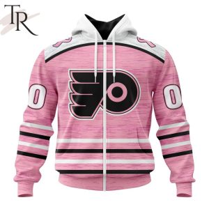Personalized NHL Philadelphia Flyers Special Pink Fight Breast Cancer Design Hoodie