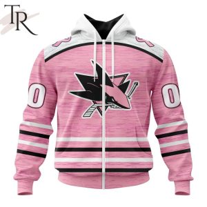 Personalized NHL San Jose Sharks Special Pink Fight Breast Cancer Design Hoodie