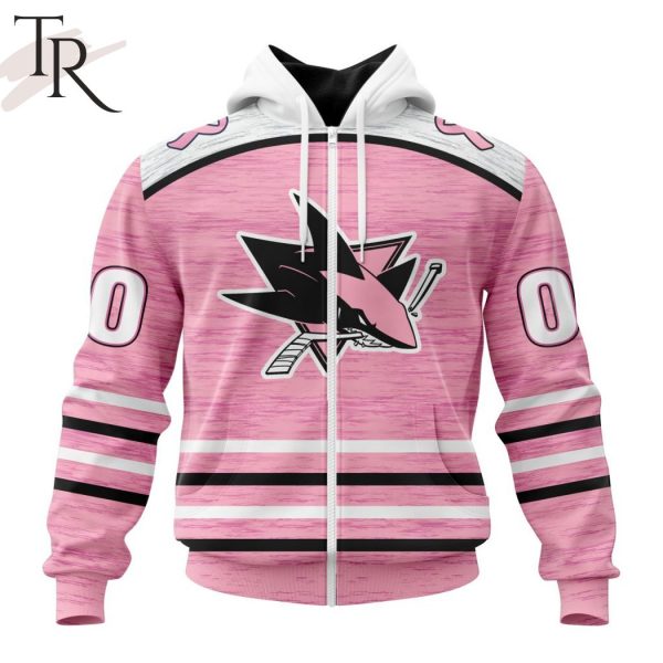 NHL San Jose Sharks Special Pink V-neck Long Sleeve - Torunstyle