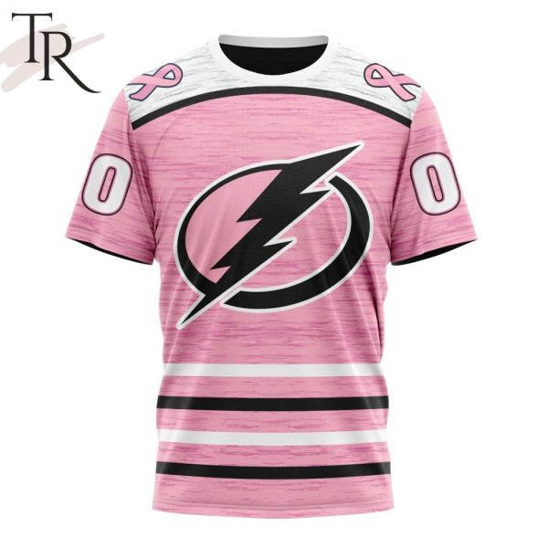 Personalized NHL Tampa Bay Lightning Special Pink Fight Breast Cancer Design Hoodie