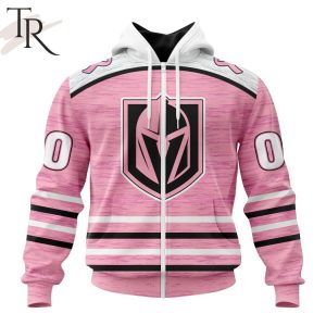 Personalized NHL Vegas Golden Knights Special Pink Fight Breast Cancer Design Hoodie