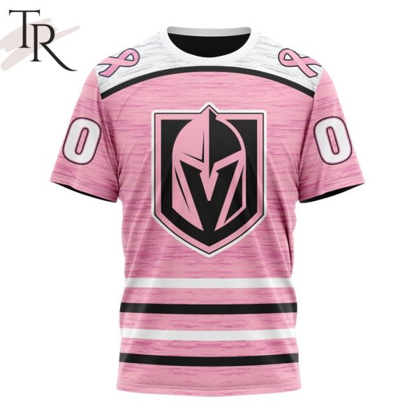 Personalized NHL Vegas Golden Knights Special Pink Fight Breast Cancer Design Hoodie