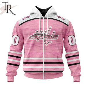 Personalized NHL Washington Capitals Special Pink Fight Breast Cancer Design Hoodie