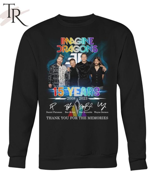 Imagine Dragons 15 Years 2008 – 2023 Signature Thank You For The Memories Unisex T-Shirt