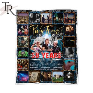 Pink Floyd 58 Years 1965 – 2023 Signature Thank You For The Memories Fleece Blanket