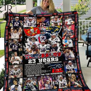 Tom Brady 23 Years 2000 – 2023 Thank You For The Memories Fleece Blanket