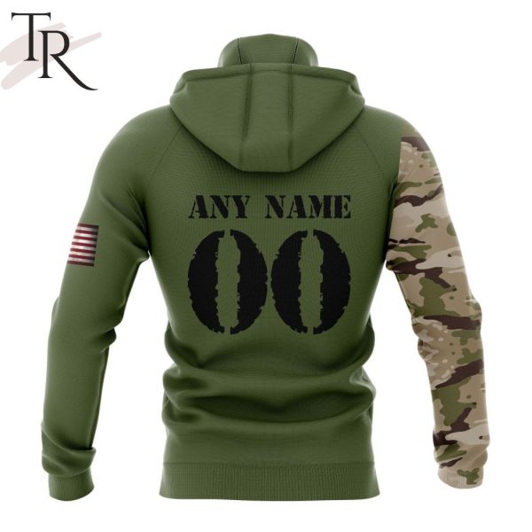 Custom Name And Number NHL Colorado Avalanche Special Camo Skull Design Hoodie