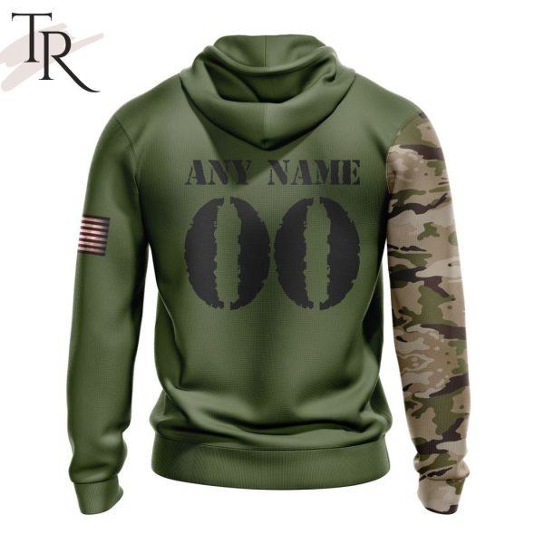 Custom Name And Number NHL Florida Panthers Special Camo Skull Design Hoodie