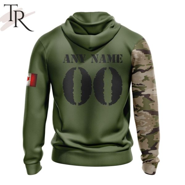 Custom Name And Number NHL Vancouver Canucks Special Camo Skull Design Hoodie