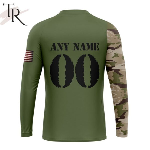 Custom Name And Number NHL Vegas Golden Knights Special Camo Skull Design Hoodie