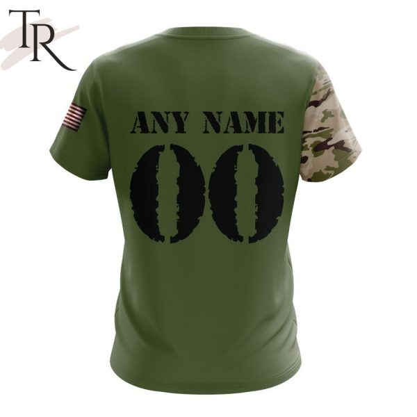 Custom Name And Number NHL Vegas Golden Knights Special Camo Skull Design Hoodie