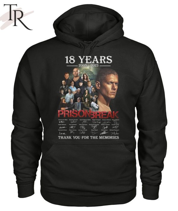 18 Years 2005 – 2023 Prison Break Thank You For The Memories T-Shirt