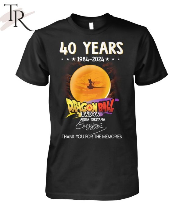 40 Years 1984 – 2024 Dragon Ball Daima Akira Toriyama Signature Thank You For The Memories T-Shirt