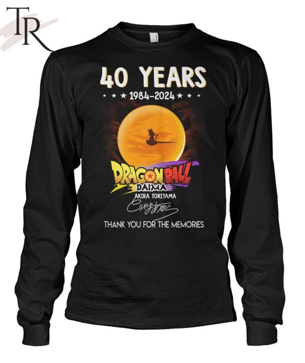 40 Years 1984 – 2024 Dragon Ball Daima Akira Toriyama Signature Thank You For The Memories T-Shirt