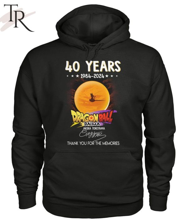 40 Years 1984 – 2024 Dragon Ball Daima Akira Toriyama Signature Thank You For The Memories T-Shirt