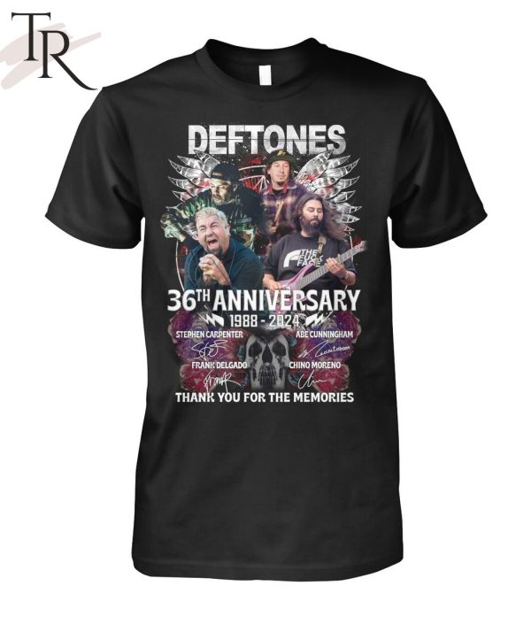 Deftones 36th Anniversary 1988 – 2024 Thank You For The Memories T-Shirt