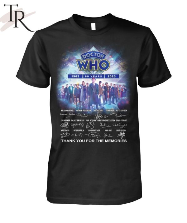 Doctor Who 60 Years 1963 – 2023 Signature Thank You For The Memories T-Shirt