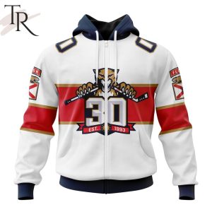 NHL Florida Panthers 2023 Away With 30th Anniversary Logo Hoodie