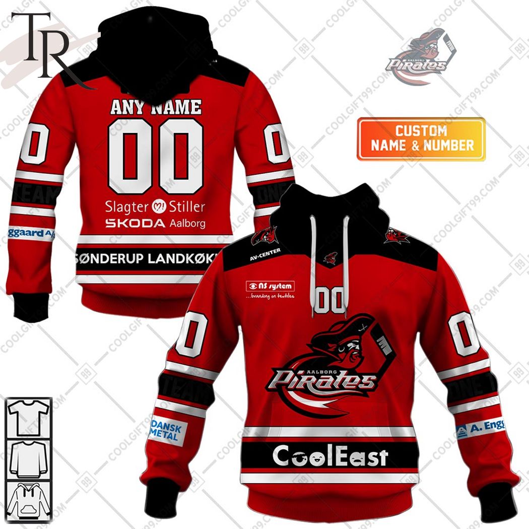 Personalized Metal Ligaen Aalborg Pirates Home Jersey 2324 Style